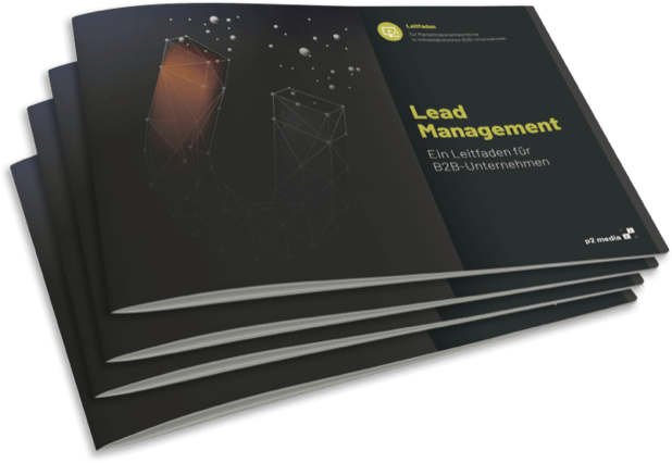 Leitfadenbild Lead Management als aufgefächerte Broschüre abgebildet