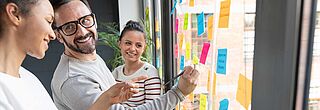 Agile Arbeit: Brainstorming mit Post-It Notes