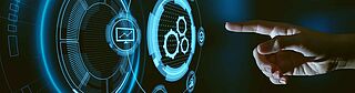 Nahaufnahme eines virtuellen Buttons - Agentur Performance