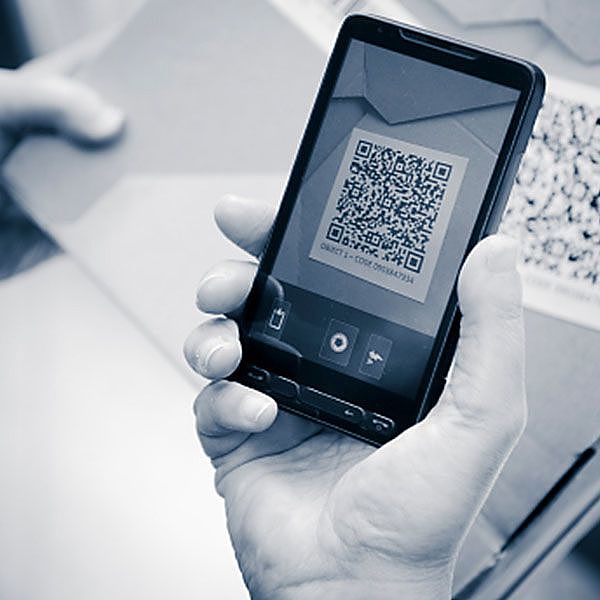 QR-Code auf einem Smartphone