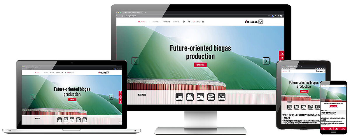 VOGELSANG Responsive-Design auf 4 Endgeräten