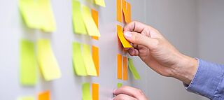 Agile Board mit Sticky Notes für Agiles Arbeiten