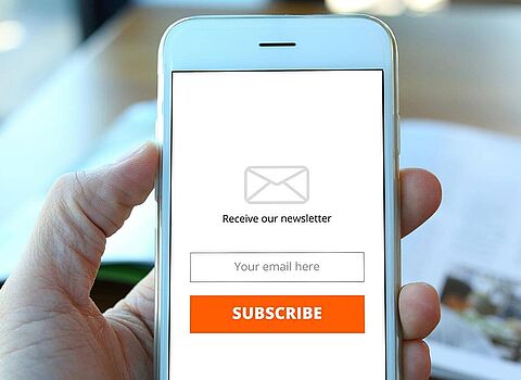 Touchpoint der Customer Journey: Handy Newsletteranmeldung