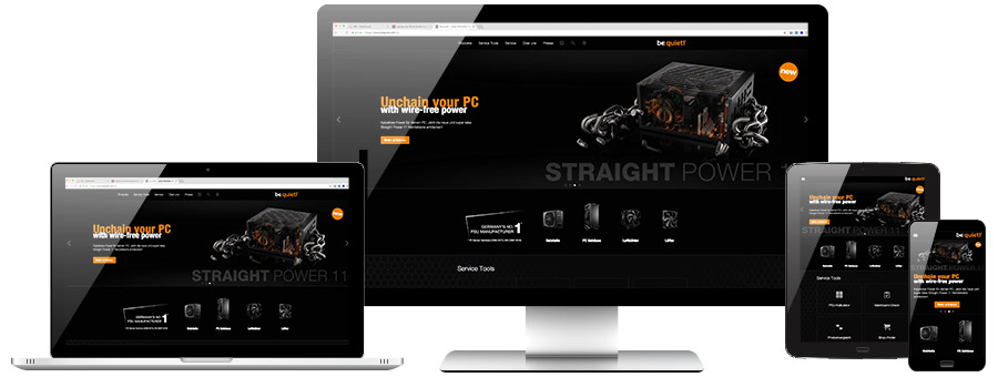 be quiet! Responsive-Design auf 4 Endgeräten