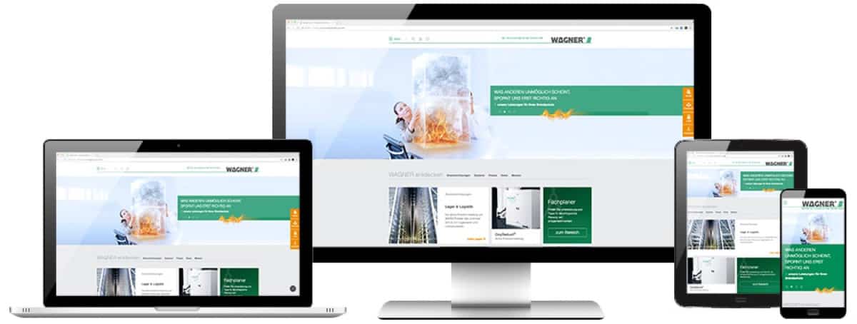 WAGNER Responsive-Design auf 4 Endgeräten